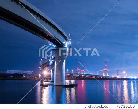 Night view Yokkaichi Inaba Port Line 2021.2 75726199