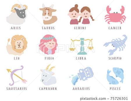 12 Constellation Illustration 75726301