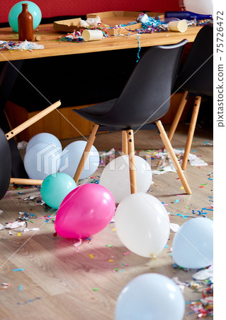 After party chaos, messy in livving room at home After party chaos, messy in livving room at home 75726472
