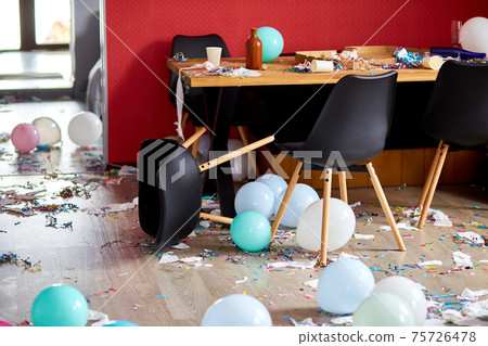 After party chaos, messy in livving room at home After party chaos, messy in livving room at home 75726478