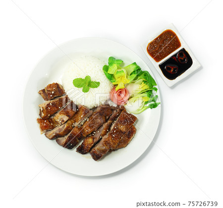 Roasted Duck with Rice recipe served sauce Roasted Duck with Rice recipe served sauce 75726739