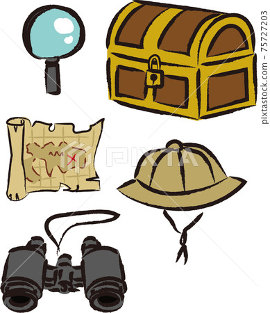 Treasure hunt icon illustration set 75727203