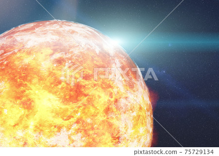 High detailed Fiction red Venus planet. 75729134