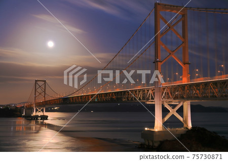 Naruto Strait and Onaruto Bridge under the moonlight Naruto Strait and Onaruto Bridge under the moonlight 75730871
