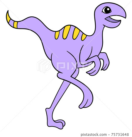 Tyrannosaurus dinosaur is purple with toothless teeth. doodle icon image kawaii. 75731648