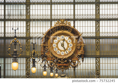 June 16, 2015: Musee dOrsay Clock, Victor Laloux, Main Hall of Musee dOrsay in paris, france, on the Left Bank of the Seine. It is housed in the former railway station built between 1898 and 1900. June 16, 2015: Musee dOrsay Clock, Victor Laloux, Main Hall of Musee dOrsay in paris, france, on the Left Bank of the Seine. It is housed in the former railway station built between 1898 and 1900. 75732245