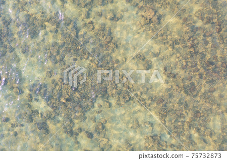 Aerial top view of clear blue turquoise seawater, Andaman sea in summer season. Water in ocean material surface pattern texture wallpaper background. 75732873