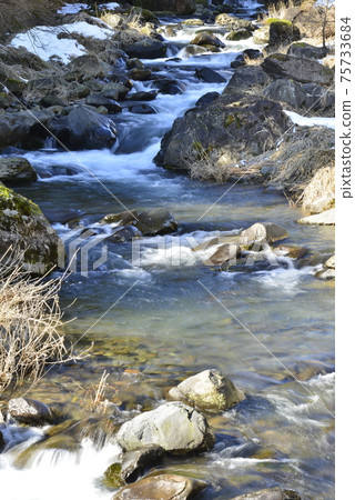 [Yabu City, Hyogo Prefecture] A stream of thaw 75733684