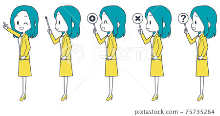 Business woman with pointer etc. Business woman with pointer etc. 75735264