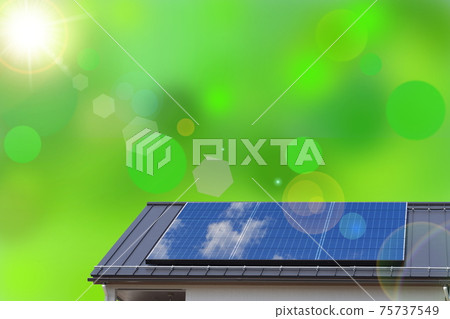 生態形像生態住宅，綠色植物和陽光 75737549