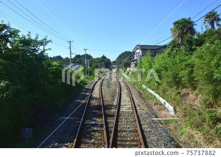 2020年，從釜石站到陸中山田站的三陸鐵路里亞斯線的風景和火車窗外的風景 75737882