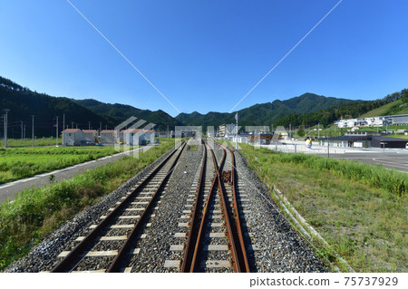 In 2020, the scenery from the Sanriku Railway Rias Line from Kamaishi Station to Rikuchu-Yamada Station and the scenery from the train window In 2020, the scenery from the Sanriku Railway Rias Line from Kamaishi Station to Rikuchu-Yamada Station and the scenery from the train window 75737929