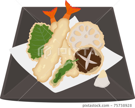 Square plate assorted tempura 75738928