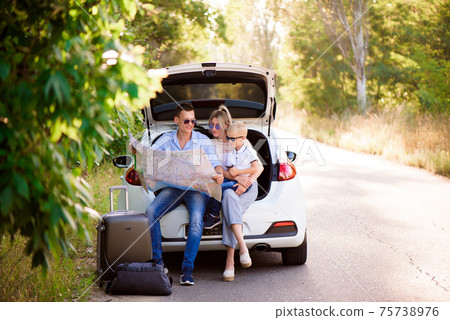 happy family enjoy car trip and summer vacation happy family enjoy car trip and summer vacation 75738976