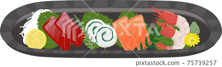 Long plate assorted sashimi 4 points 75739257