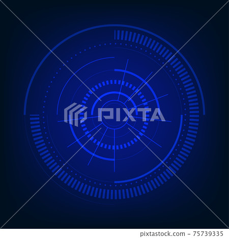 Abstract technology blue interface style of design template. 75739335