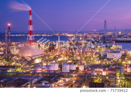 Yokkaichi Plant Night view Yokkaichi Plant Night view 75739422