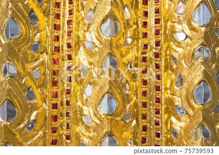 Carved in gold for decorating doors, windows, places Thailand style. 75739593