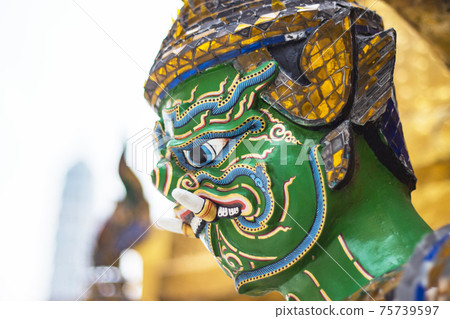 Art and sculptures Giant Statues of Thailand, Close up face 75739597