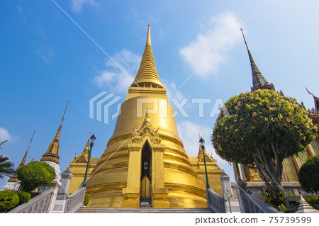Art of Architecture golden pagoda in Wat Phra Kaew Bangkok Thailand,Travel Landmarks of Thailand 75739599