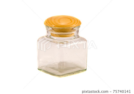 empty glass jar for spice isolated on white empty glass jar for spice isolated on white 75740141