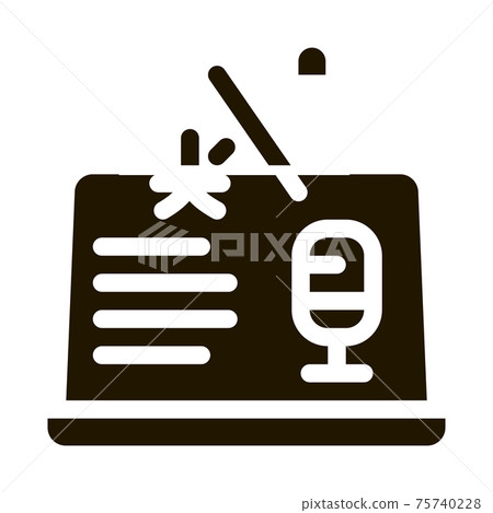 Laptop Translation Program Icon Vector 75740228