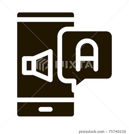 Smartphone Translator App Icon Vector - Stock Illustration [75740238 ...