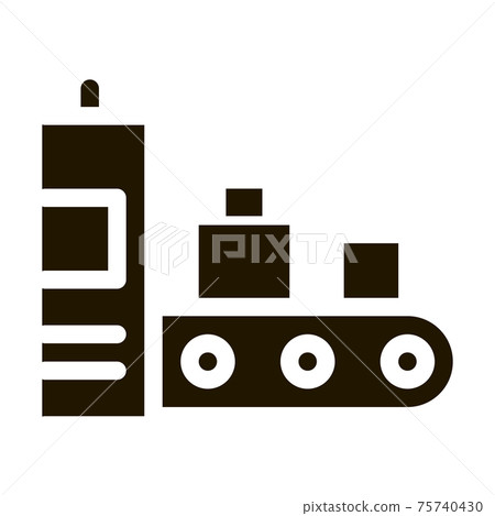 Luggage Security System Icon Vector Luggage Security System Icon Vector 75740430