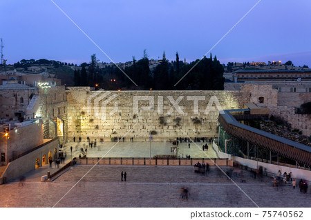 The Western Wall (Wailing Wall) at Night - Jerusalem 75740562