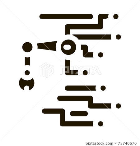 Robot Microchip Vector Glyph Illustration 75740670