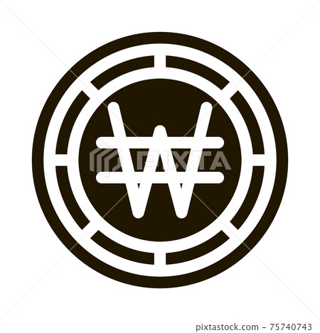 Krw Won Currency Icon Vector Glyph Illustration 75740743