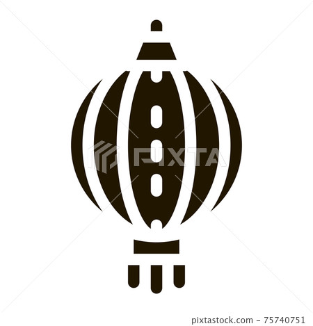Asian Lantern Icon Vector Glyph Illustration 75740751