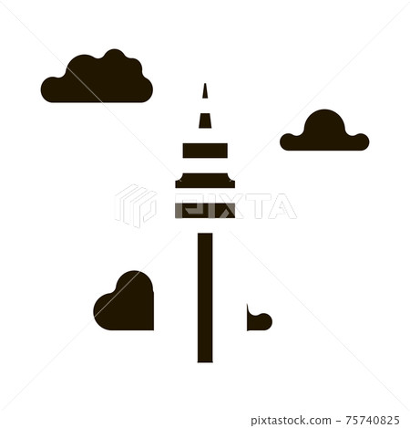 Korean Tower Icon Vector Glyph Illustration Korean Tower Icon Vector Glyph Illustration 75740825