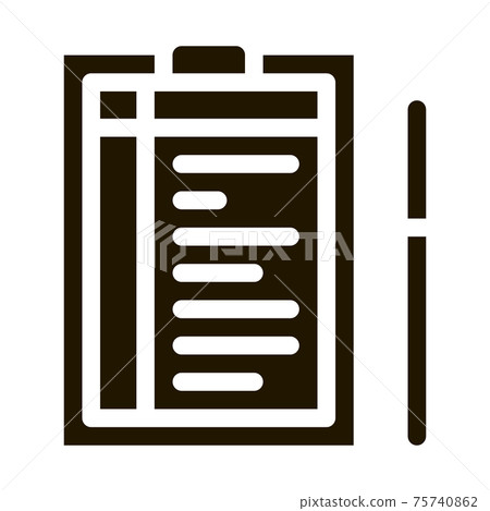 Pen And List Icon Vector Glyph Illustration Pen And List Icon Vector Glyph Illustration 75740862