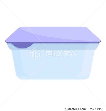 Dairy plastic box icon, cartoon style 75741955