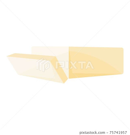 White farm cheese icon, cartoon style 75741957