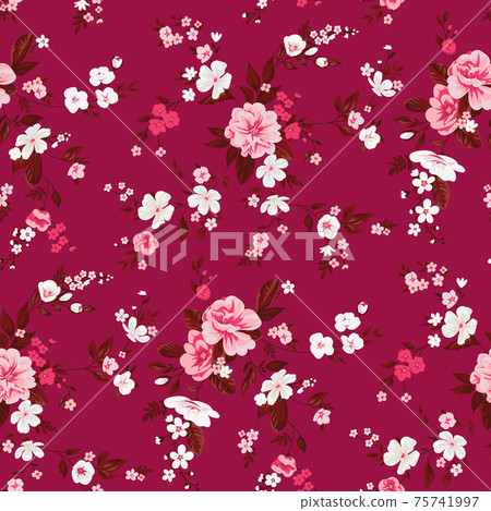 Seamless floral pattern with 1 Seamless floral pattern with 1 75741997