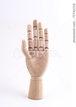 wooden hand gesture 75742228