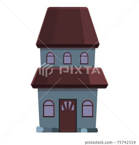 October creepy house icon, cartoon style October creepy house icon, cartoon style 75742319