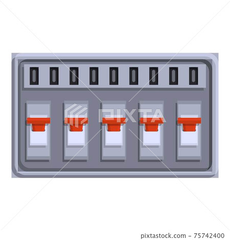Button breaker switch icon, cartoon style 75742400