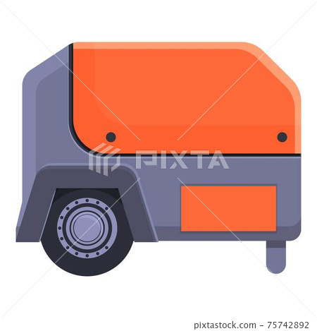 Trailer compressor icon, cartoon style Trailer compressor icon, cartoon style 75742892