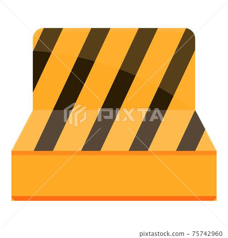 Road block barrier icon, cartoon style 75742960