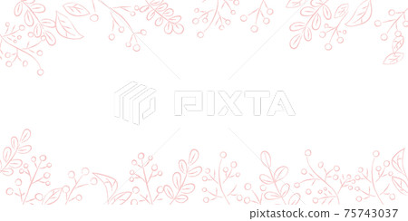 pink_leaf_frame_large_wide_horizontal粉紅色的葉子框架 75743037