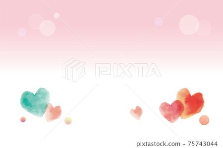 water color watercolor heart pink green hand drawn back parts background side water color watercolor heart pink green hand drawn back parts background side 75743044