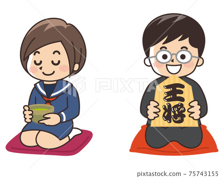 High school girl in the tea ceremony club, high school boy in the shogi club 75743155