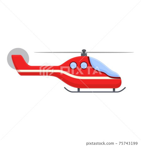 Coast rescue helicopter icon, cartoon style Coast rescue helicopter icon, cartoon style 75743199