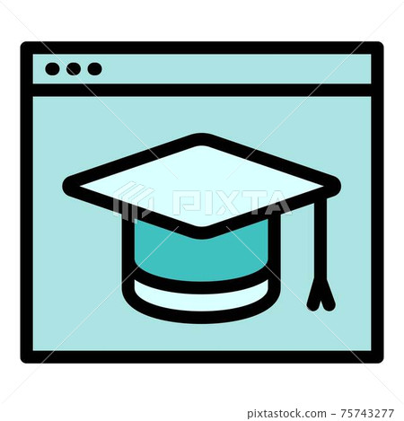 Interactive learning web page icon, outline style Interactive learning web page icon, outline style 75743277