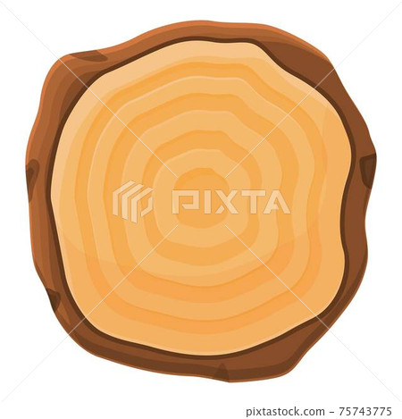 Top view tree trunk icon, cartoon style 75743775