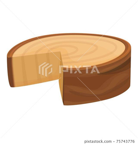 Cutted half tree trunk icon, cartoon style 75743776