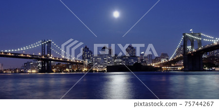 NYC at Night Between the Bridges NYC at Night Between the Bridges 75744267